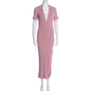 Alix NYC Ribbed Maxi Dress Long Size Small Viscose Short Sleeve Bodycon Fitted